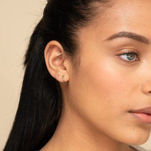 Single Mini Hoop - 14k white gold